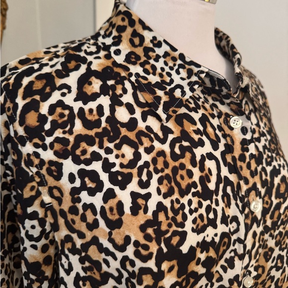 Talbots 3X Leopard Print Button-Up Shirt Casual Animal print - Picture 5 of 10